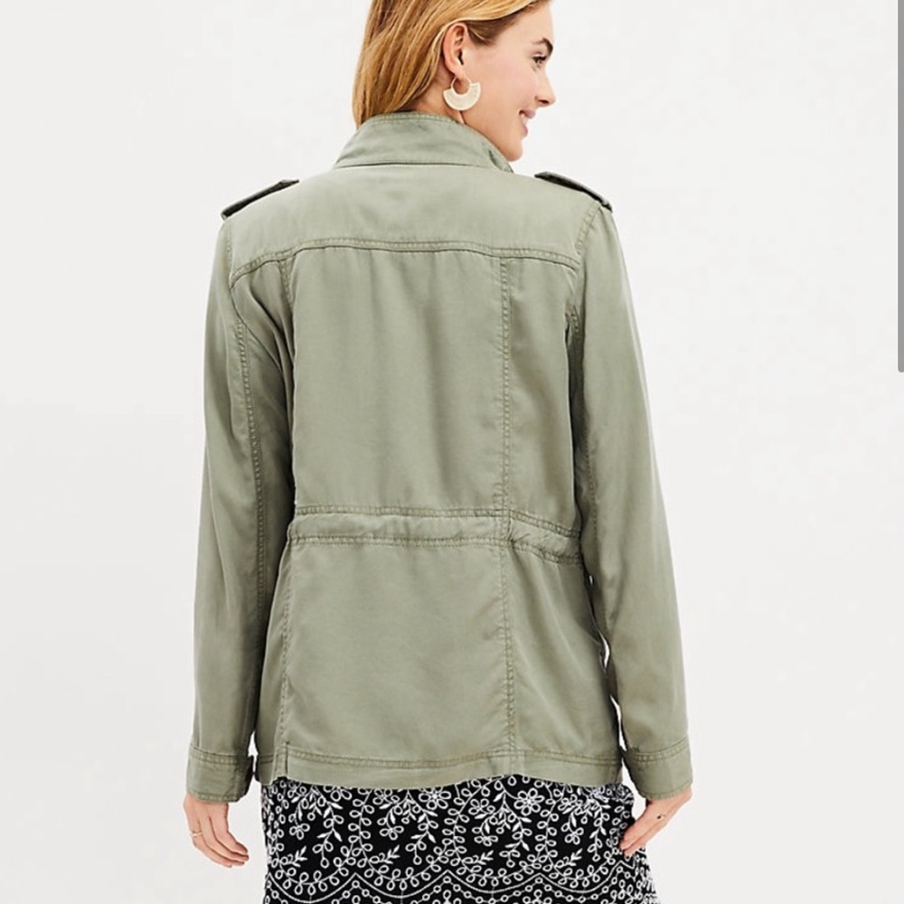 LOFT Drawstring Utility Jacket- Large Petite - Picture 2 of 6